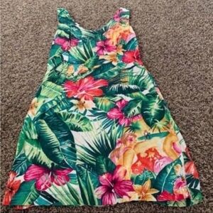 James’s world, vintage tropical print sleeveless dress small